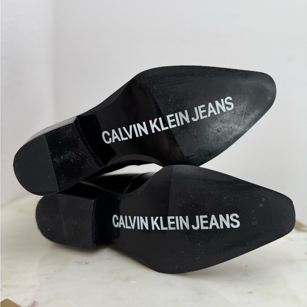 CALVIN KLEIN JEANS Barbara Black Chelsea Boots Size 8 - Picture 6 of 6